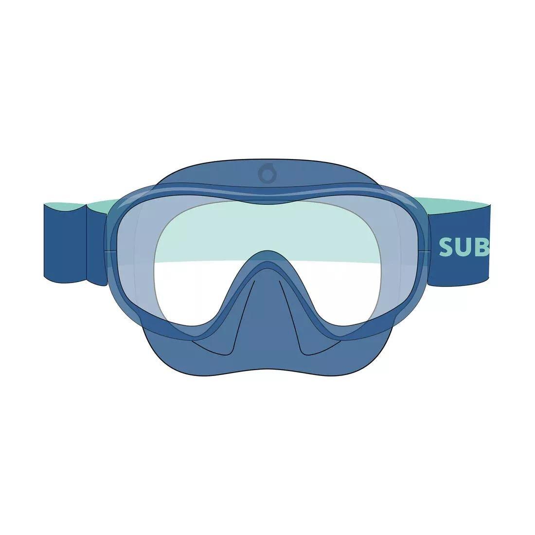 Adult Tempe Glass Snorkelling Mask SNK 520 hazy, Fluo Green, No Color, large image number 6