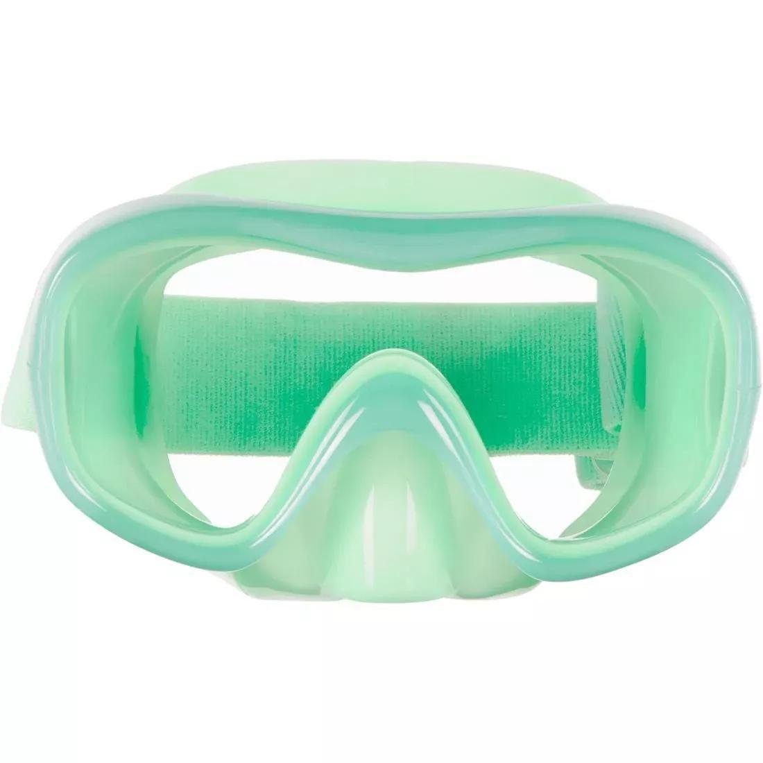 Adult Tempe Glass Snorkelling Mask SNK 520 hazy, Fluo Green, No Color, large image number 9