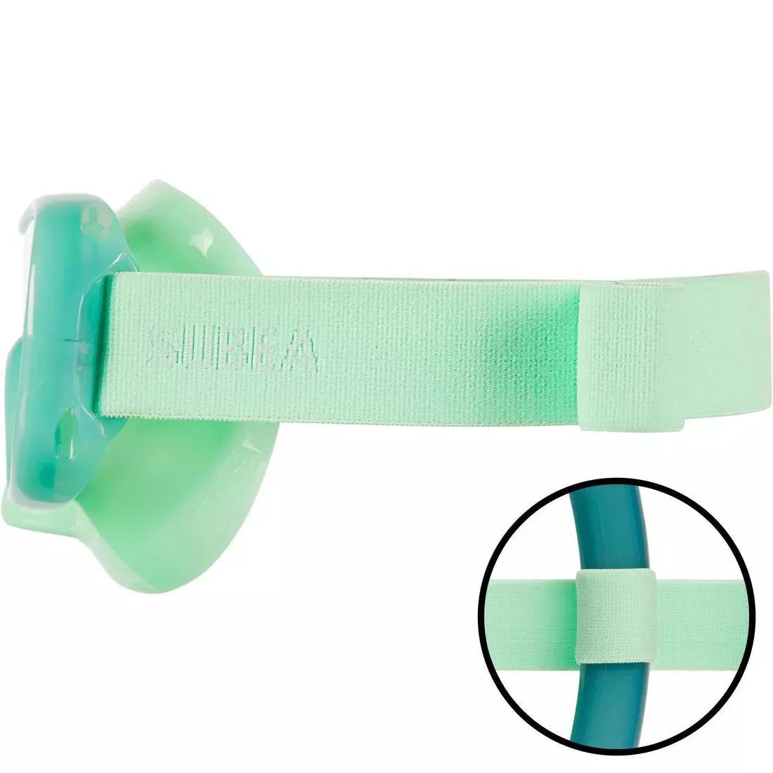 Adult Tempe Glass Snorkelling Mask SNK 520 hazy, Fluo Green, No Color, large image number 11