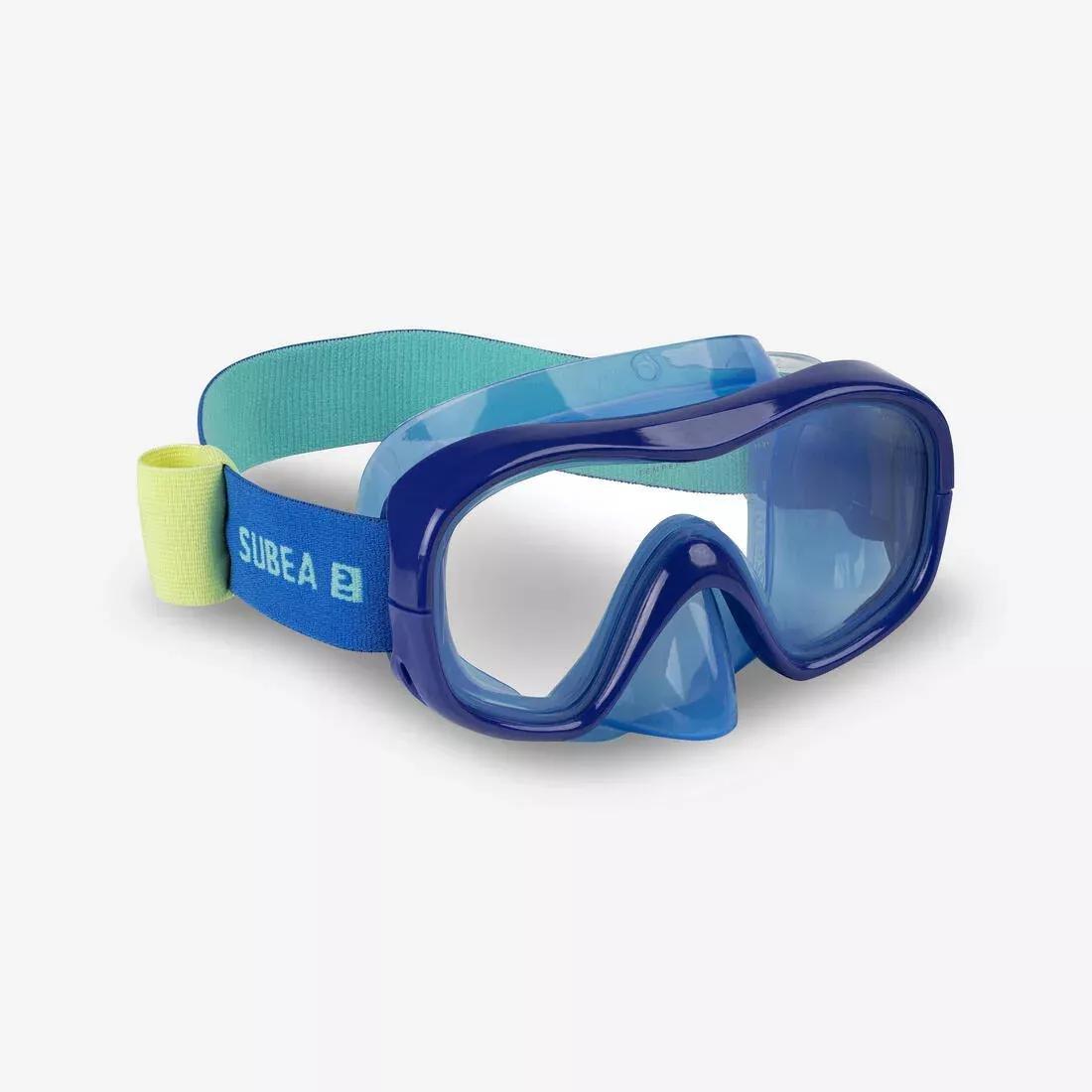 Adult Tempe Glass Snorkelling Mask SNK 520 hazy, Fluo Green, No Color, large image number 13