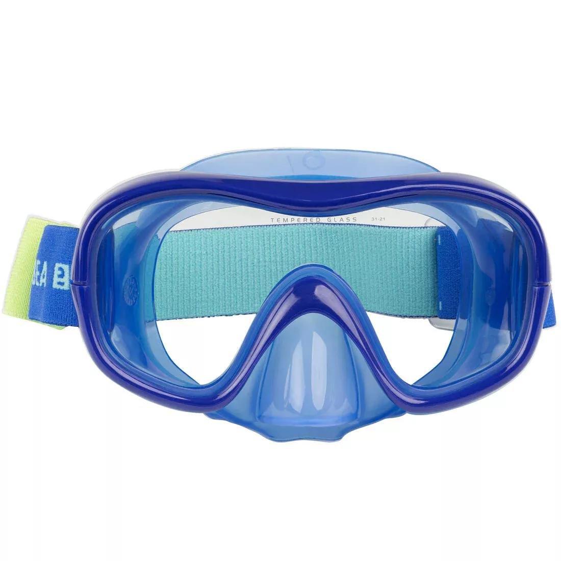 Adult Tempe Glass Snorkelling Mask SNK 520 hazy, Fluo Green, No Color, large image number 14