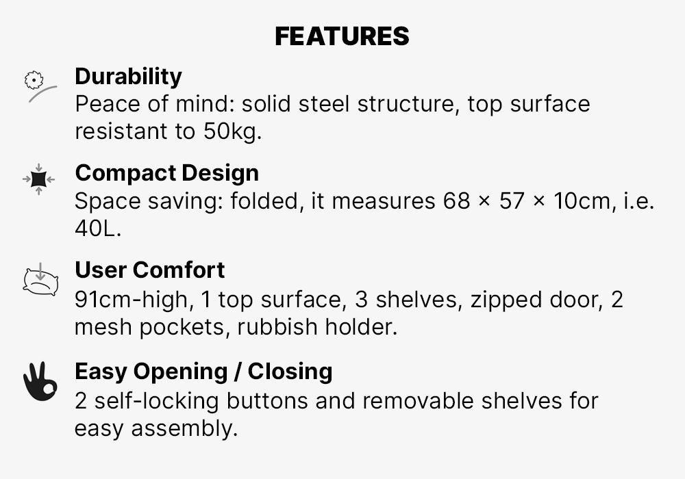 Folding Camping Storage Unit, No Color, large image number 12