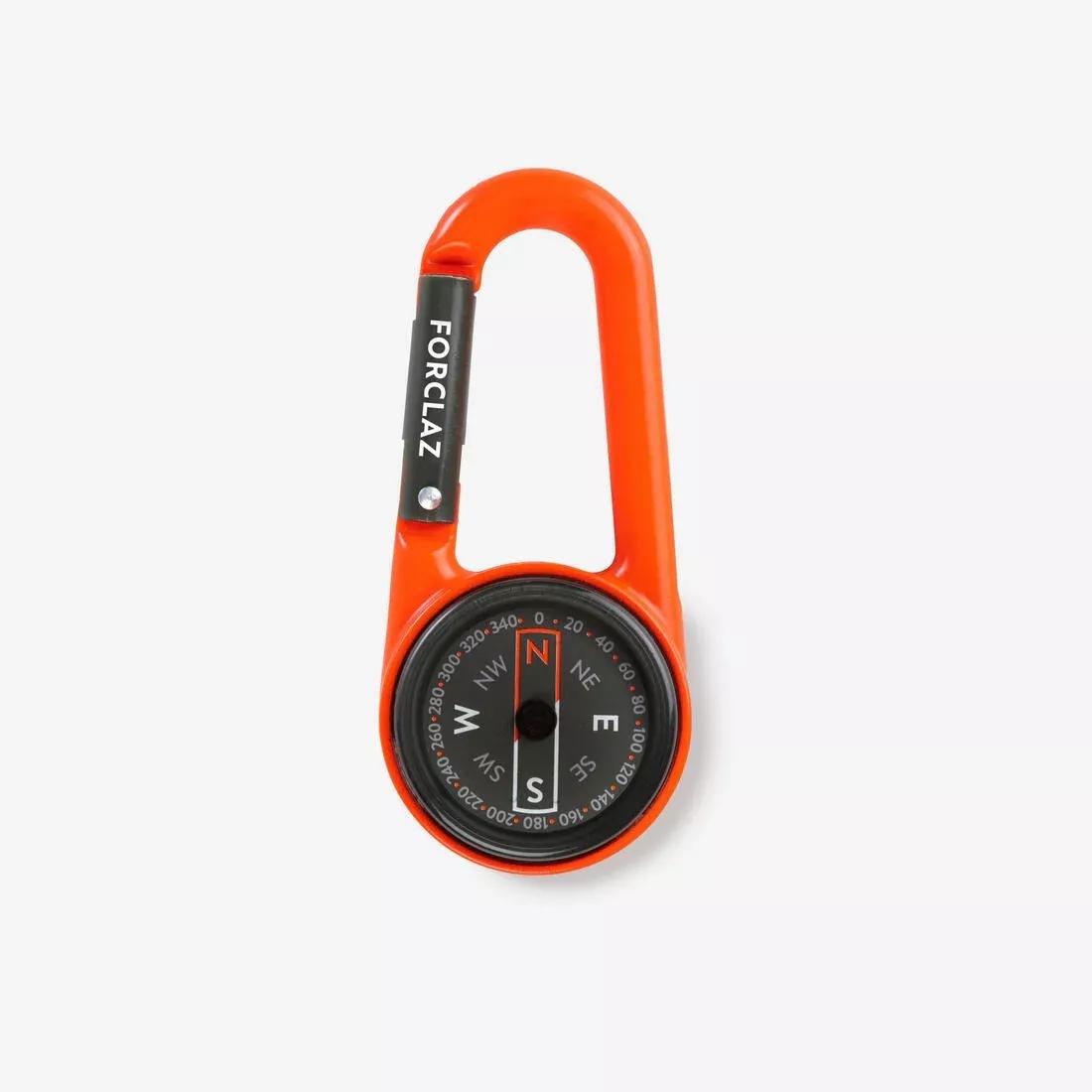 Compact 50 Snap-Hook Orienteering Compass, Blood Orange, No Color, large image number 1