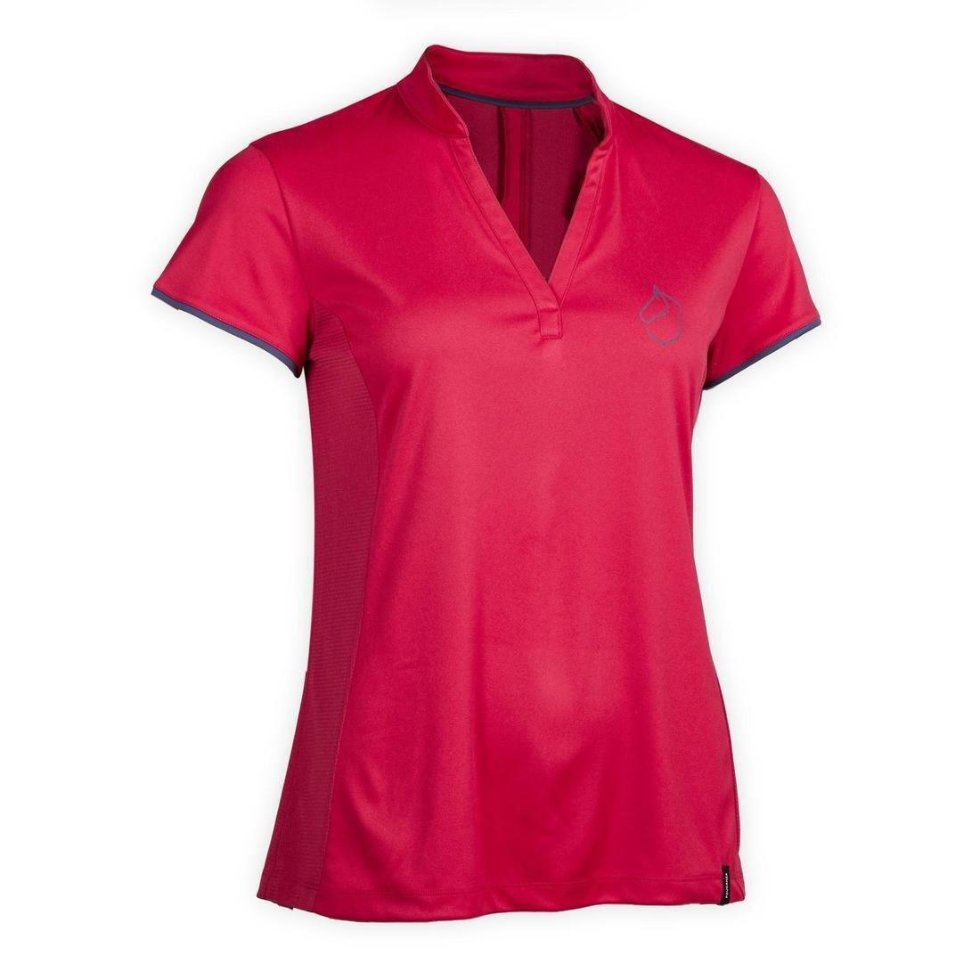 Womens Short-Sleeved Mesh Horse Riding Polo Shirt500, Deep Navy Blue, , large image number 12