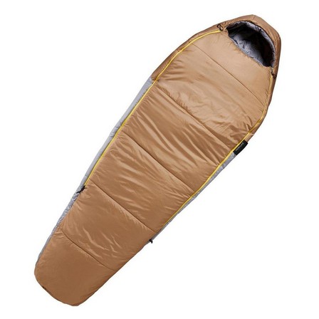 FORCLAZ - Trekking Mummy Sleeping Bag Trek500 0C Wadding Twinnable, Brown