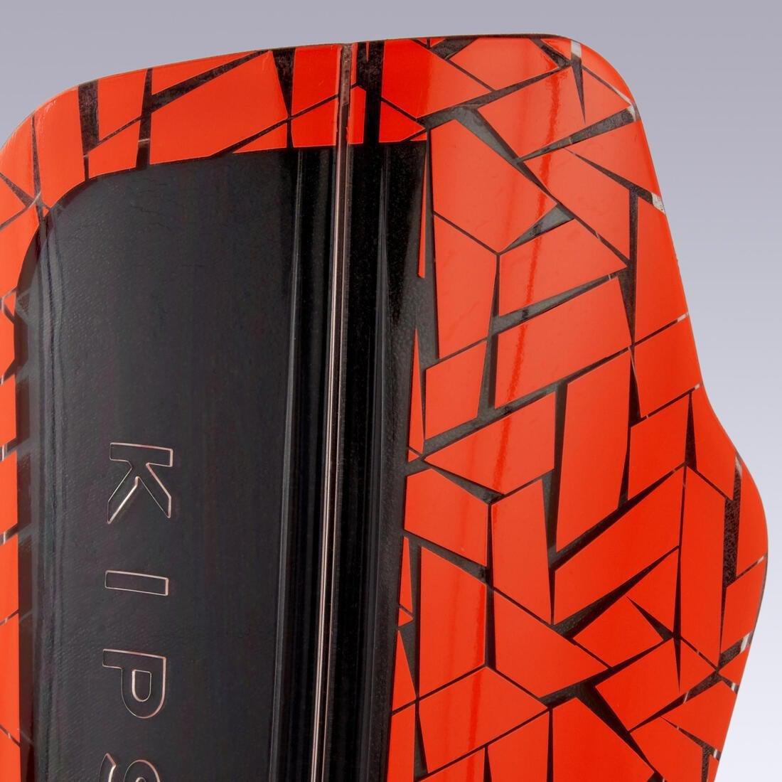 Adult Football Shin Pads 540 Traxium, Red, No Color, large image number 6