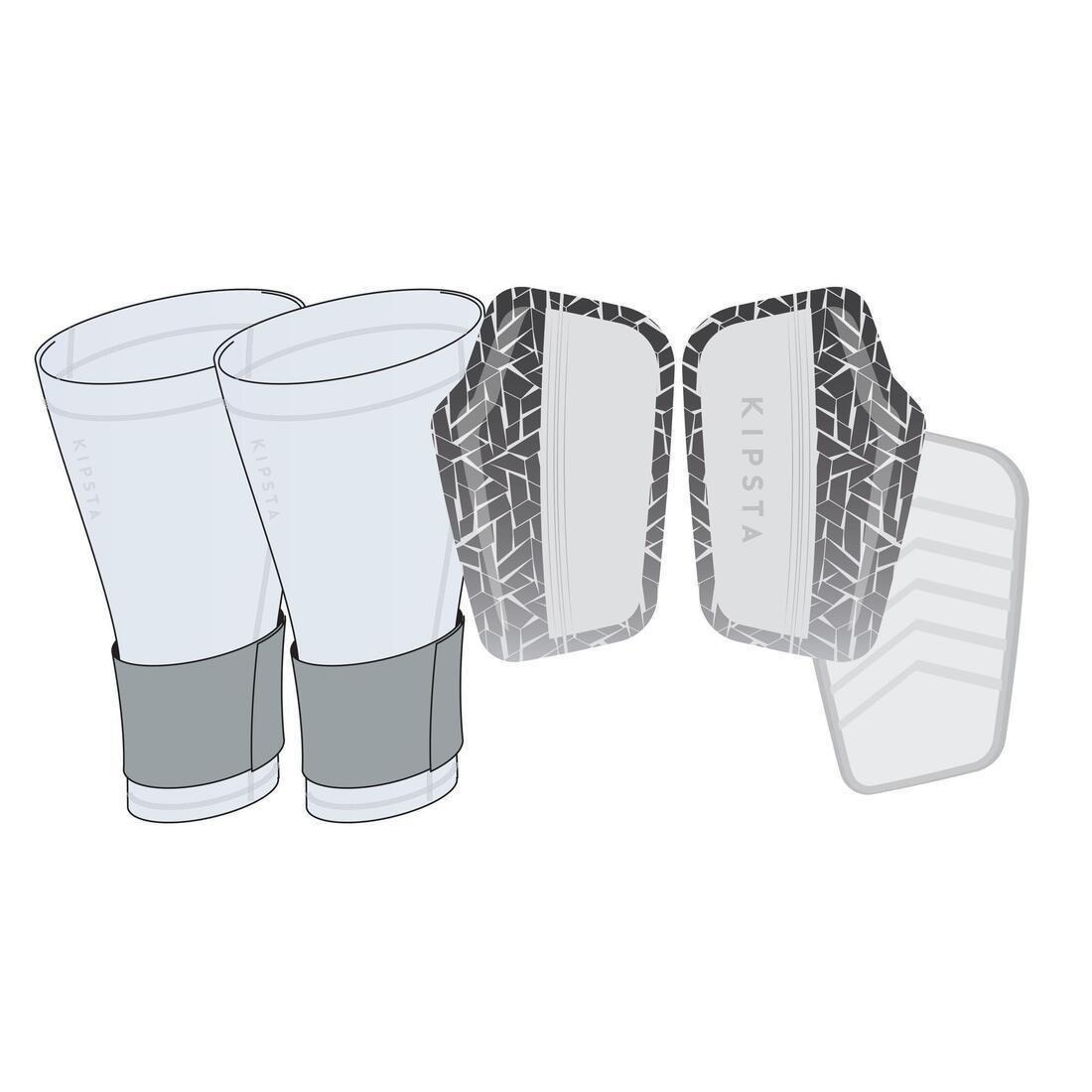 Adult Football Shin Pads 540 Traxium, Red, No Color, large image number 8
