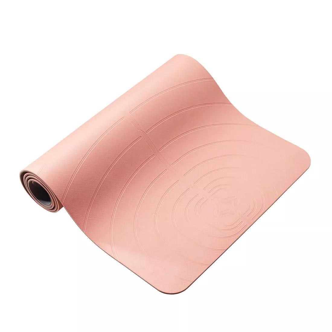 Light Yoga Mat 185 cm 61 cm 5 mm - Pink - Decathlon