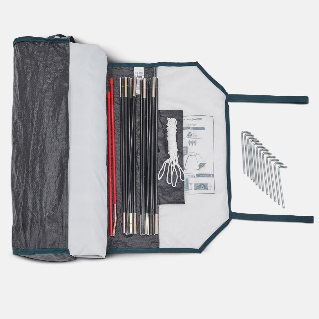 Camping Tent - Mh100 3 Person, Iced Coffee, No Color, medium