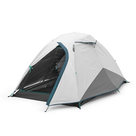 QUECHUA - Camping Tent MH100 Fresh and Black - 2 Person, Iced Coffee