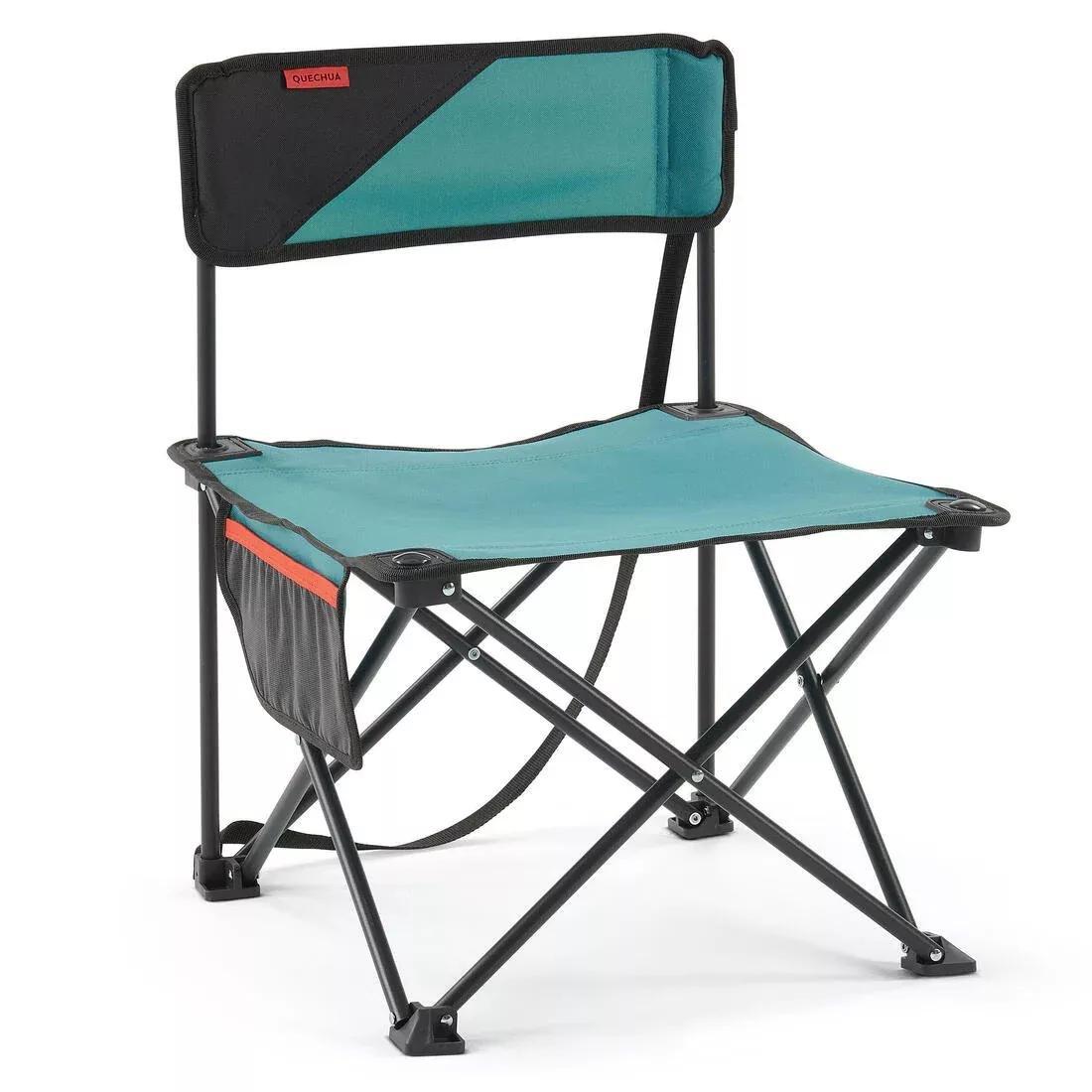 QUECHUA Low Folding Camping Chair Mh100 Blue Azadea UAE