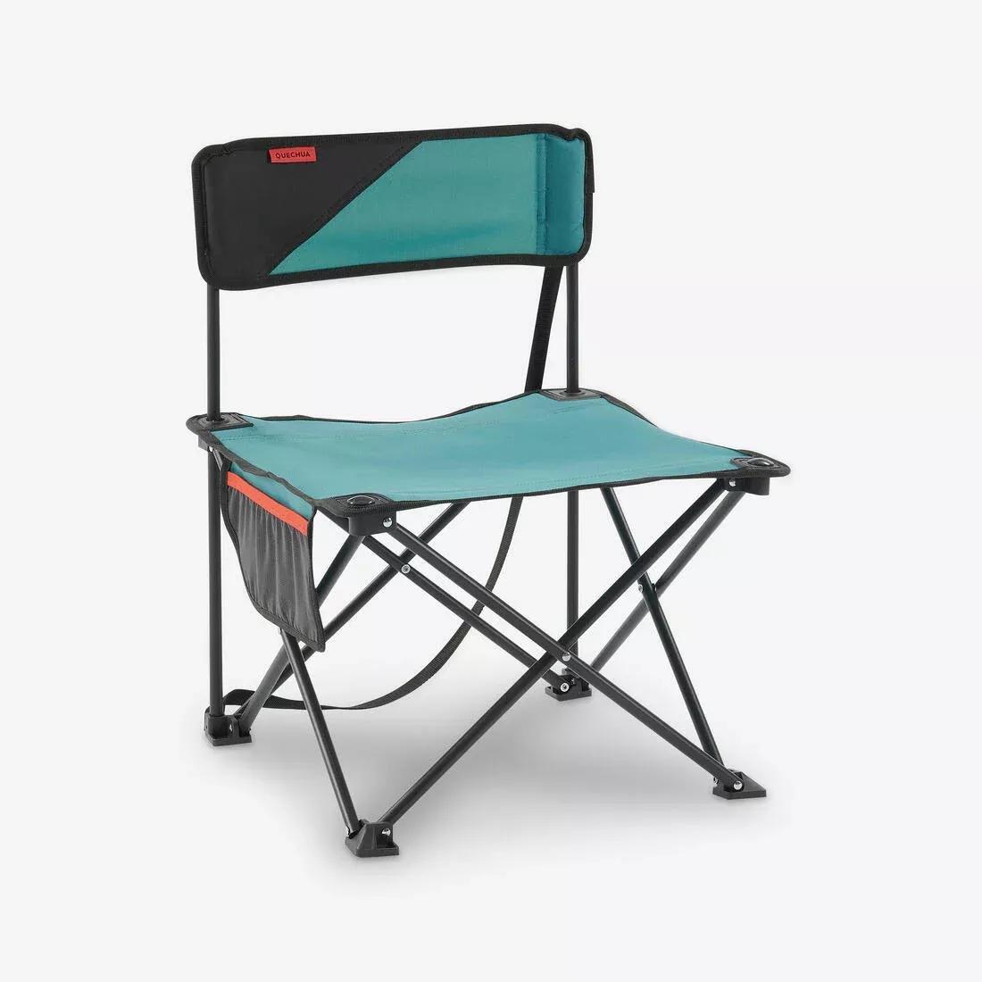 QUECHUA - Low Folding Camping Chair Mh100, Blue