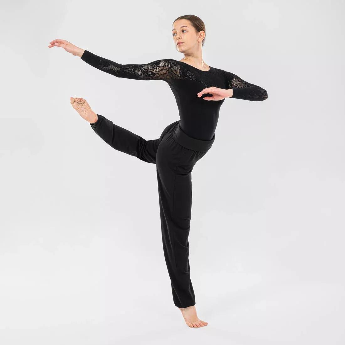 Women Loose Modern Dance Bottoms, Black, 5401_000, large image number 4