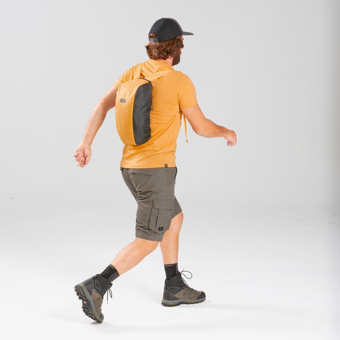 Compact Travel Trekking Backpack Travel, Yellow Ochre, No Color, large image number 8