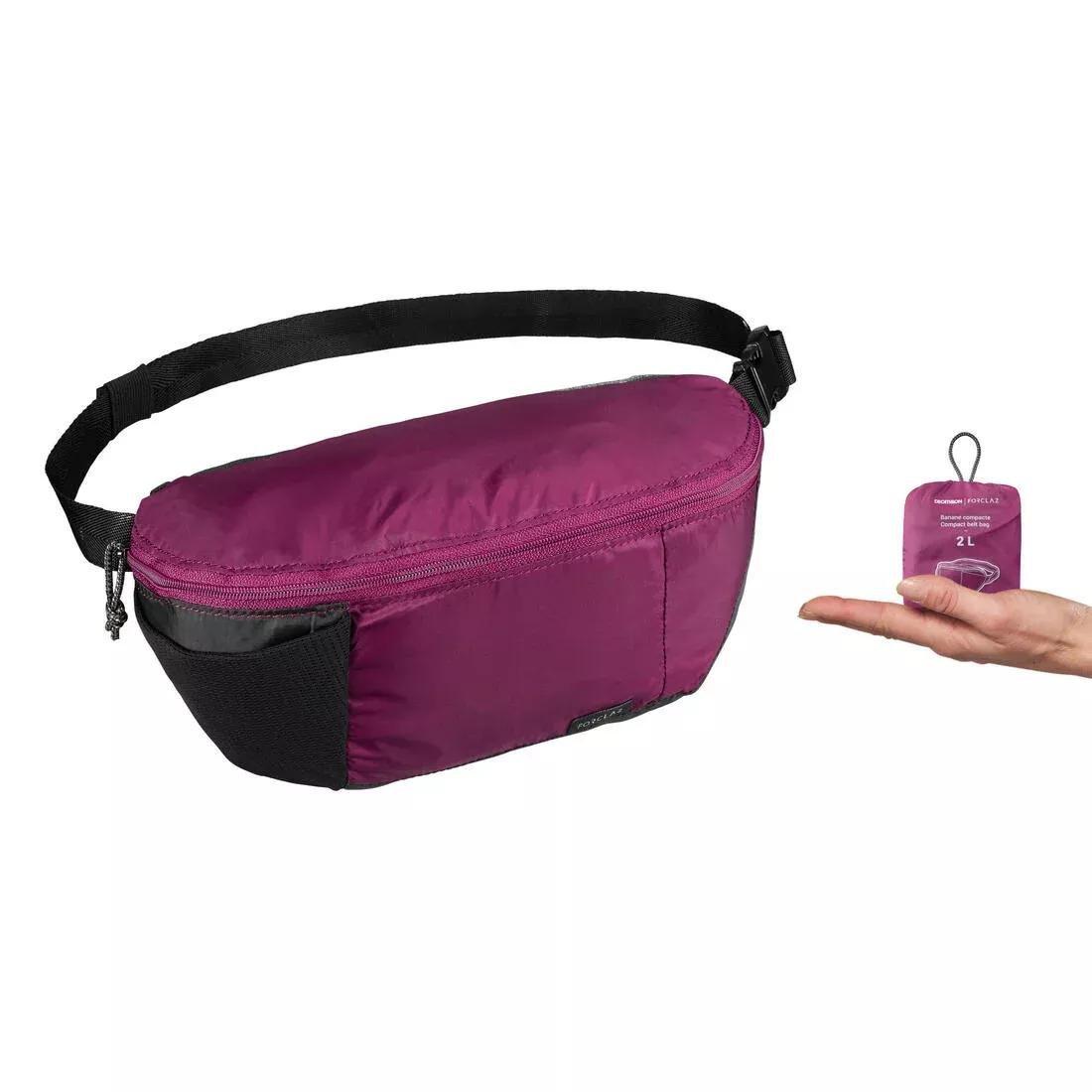 FORCLAZ - Travel Trekking 100 Compact Bum Bag, Purple