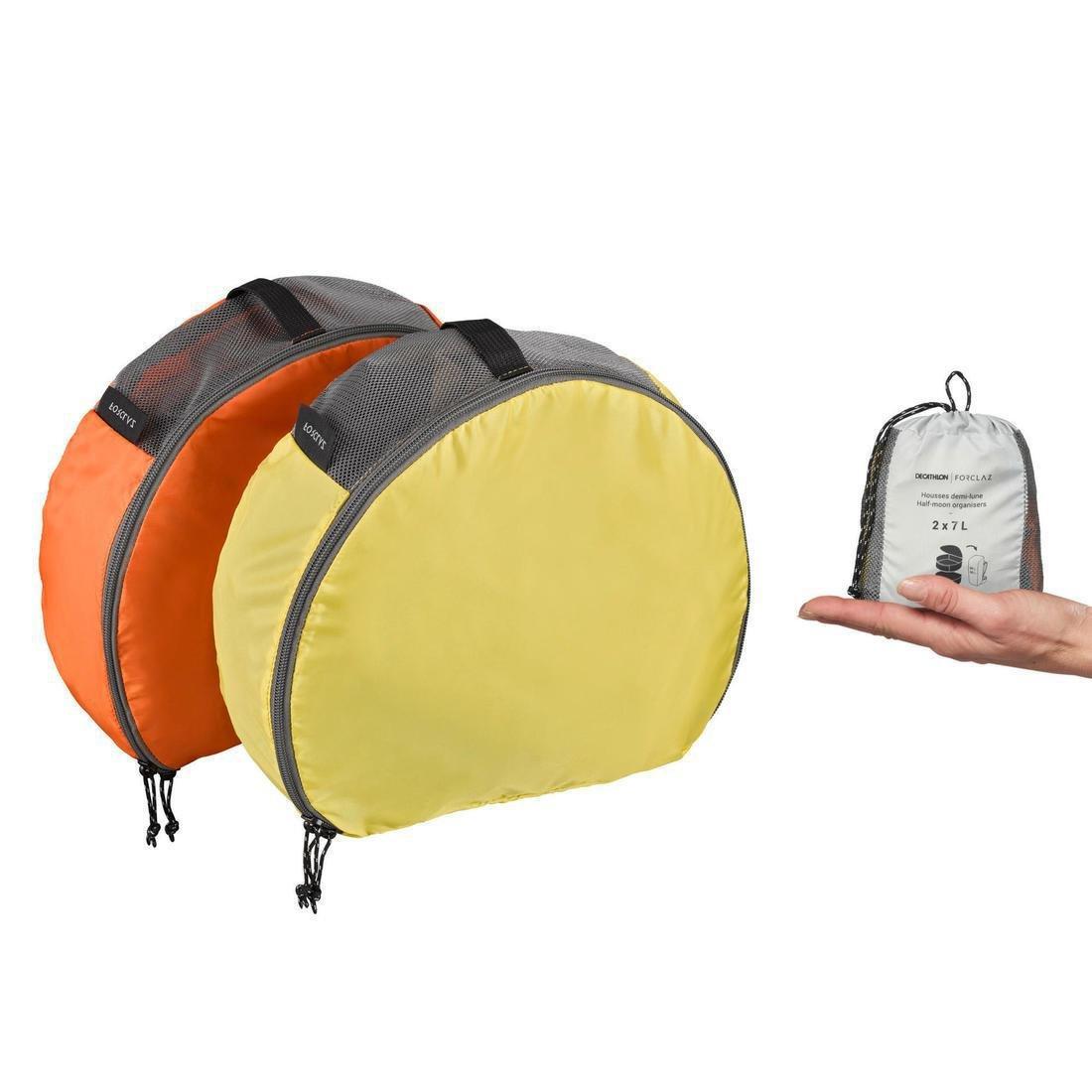 FORCLAZ - Trekking Half-Moon Storage Bag 2-Pack, Burnt Orange