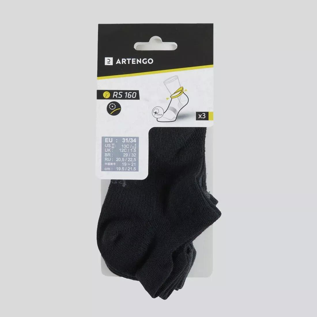 Kids Unisex Low Tennis Socks - 3-Pack RS 160, Navy, No Color, large image number 3