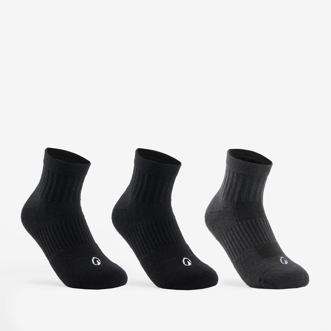 Kids Mid Sports Socks Rs 500 3-Pack, Black, , large image number 1
