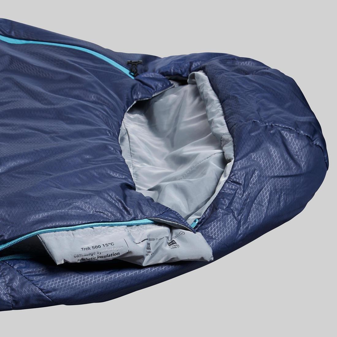 Trekking Sleeping Bag Mt500, Navy, , large image number 4