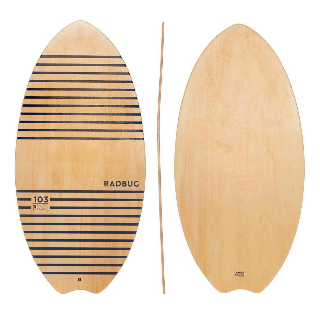 Adults Wooden Skimboard100, Brown, No Color, large image number 0