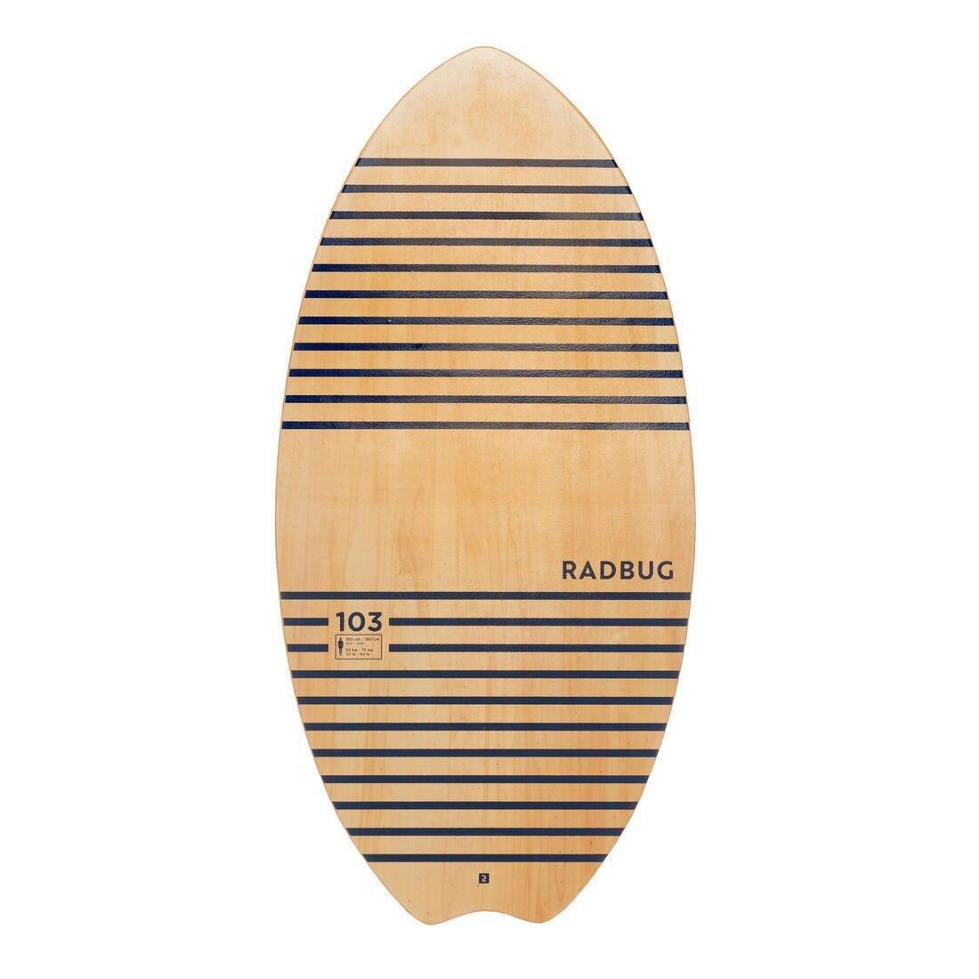 Adults Wooden Skimboard100, Brown, No Color, large image number 1