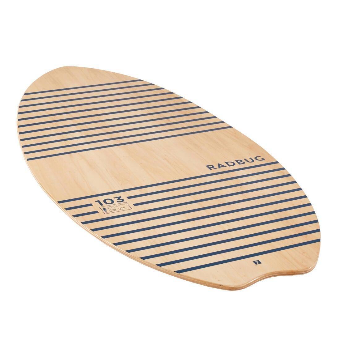 Adults Wooden Skimboard100, Brown, No Color, large image number 3