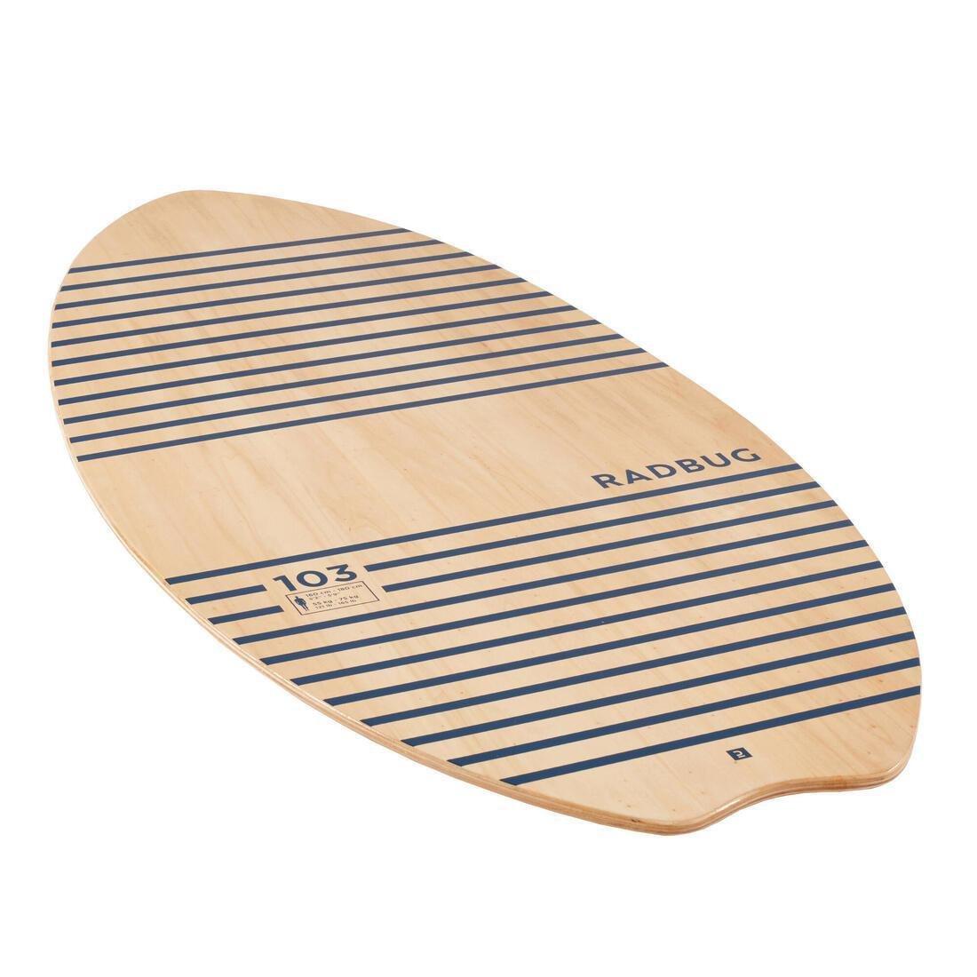 Adults Wooden Skimboard100, Brown, No Color, large image number 4