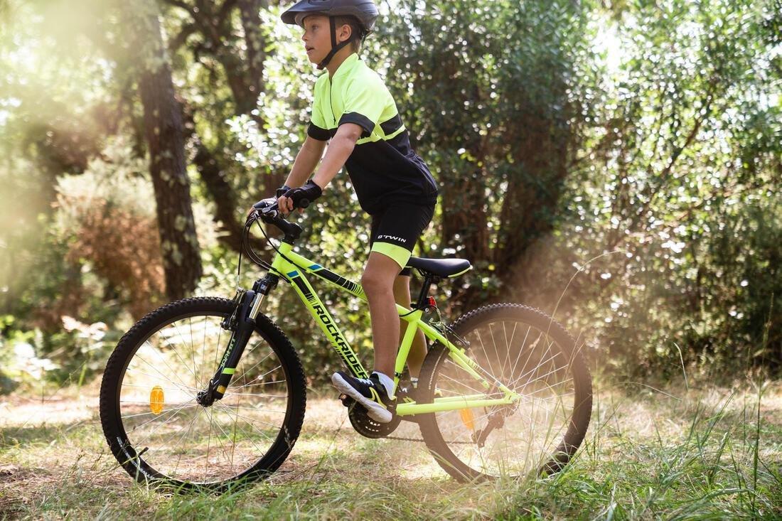 Kids Unisex Cycling Shorts - 500, Yellow, No Color, large image number 4