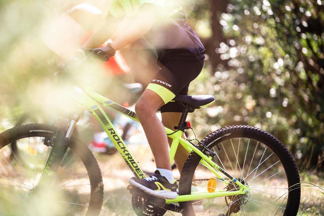 Kids Unisex Cycling Shorts - 500, Yellow, No Color, medium