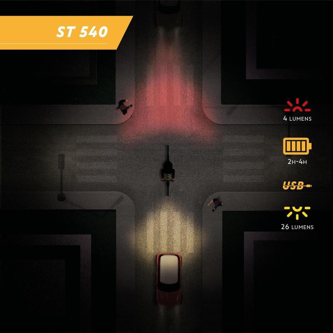 Usb Front/Rear Bike Light St 540, No Color, large image number 1