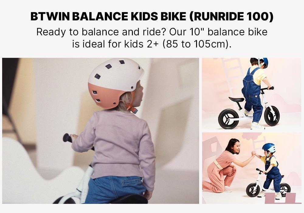 Kids Balance BikeRunride100 , Snow White, No Color, medium