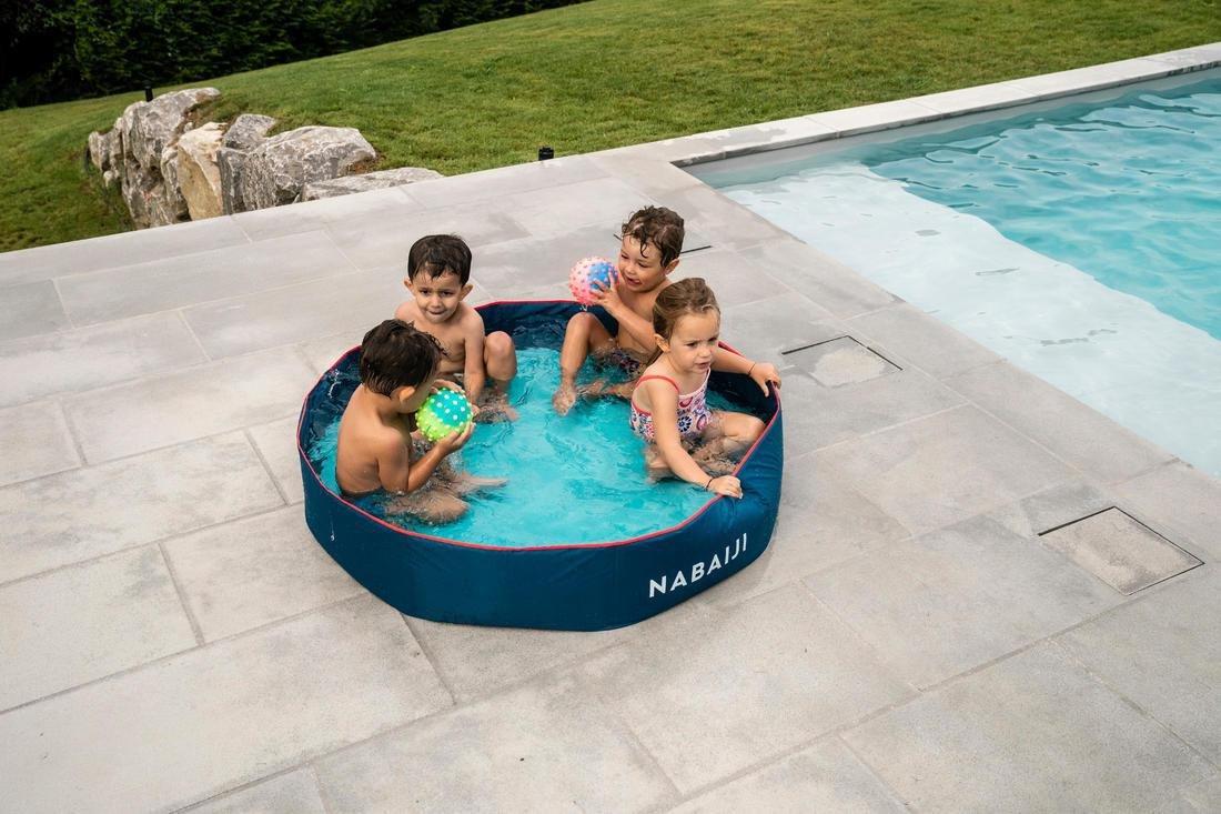 Swimming Tidipool Kids Paddling Pool With Waterproof Carry Bag, Petrol Blue, No Color, large image number 5