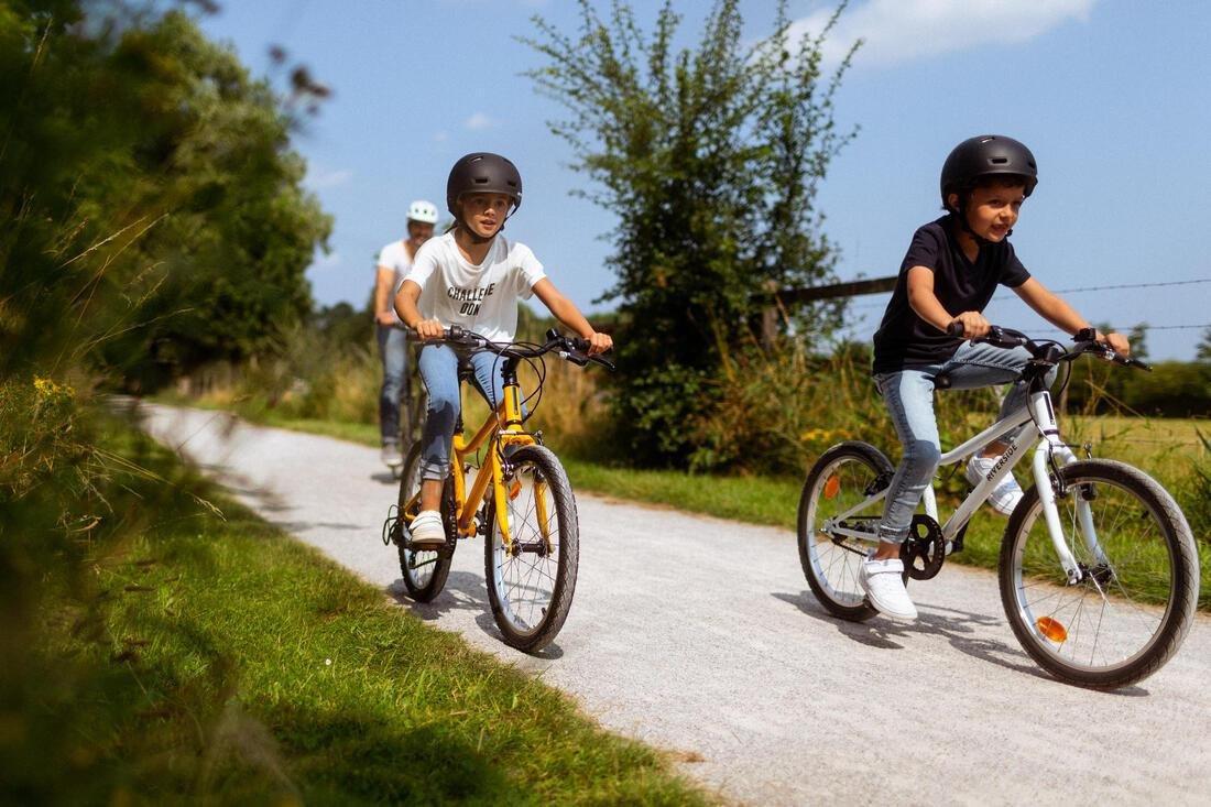 BTWIN - Kids' 20-inch robust single speed hybrid bike, white