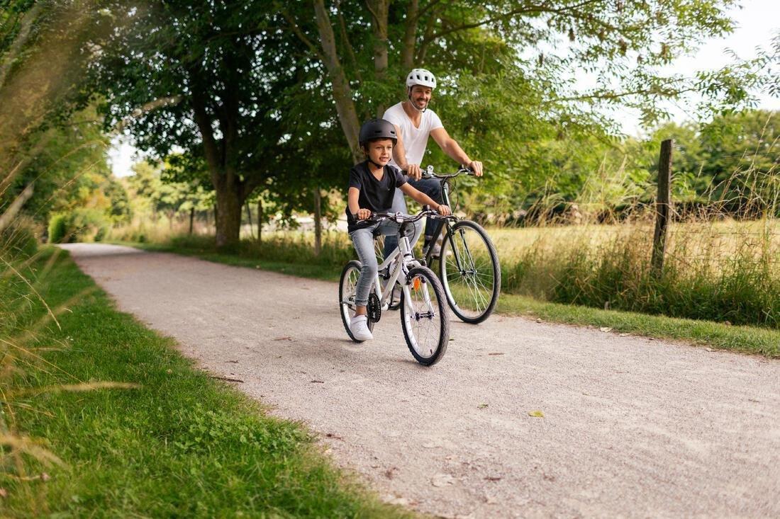 BTWIN - Kids' 20-inch robust single speed hybrid bike, white