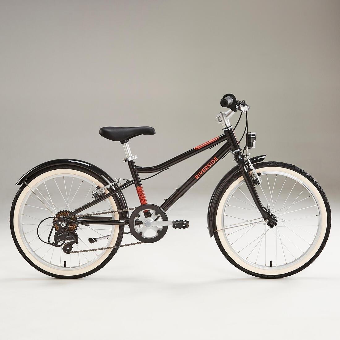 BTWIN - 20 inch kids hybrid bike riverside 500 6-9 years, BLACK