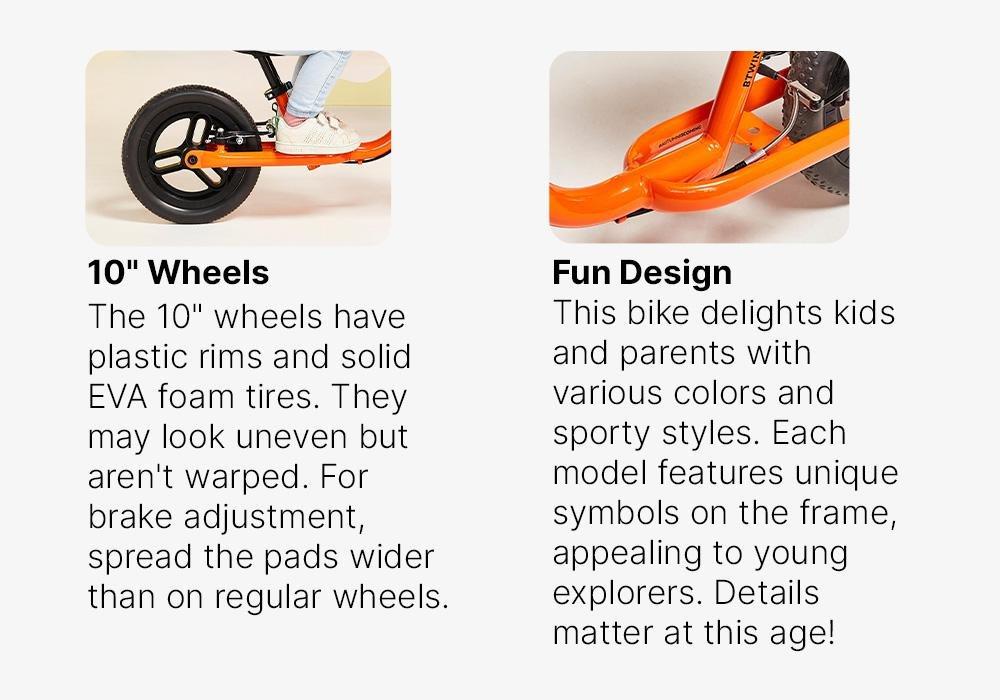 Kids Unisex Balance Bike Run Ride - 500, Orange, No Color, medium