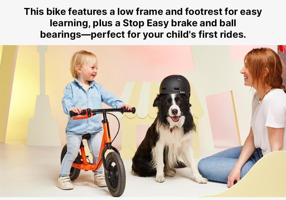 Kids Unisex Balance Bike Run Ride - 500, Orange, No Color, medium