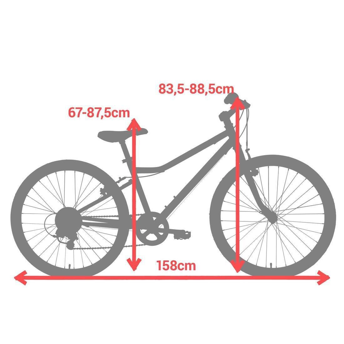 BTWIN - Kids' 24-inch robust 6-speed hybrid bike, white