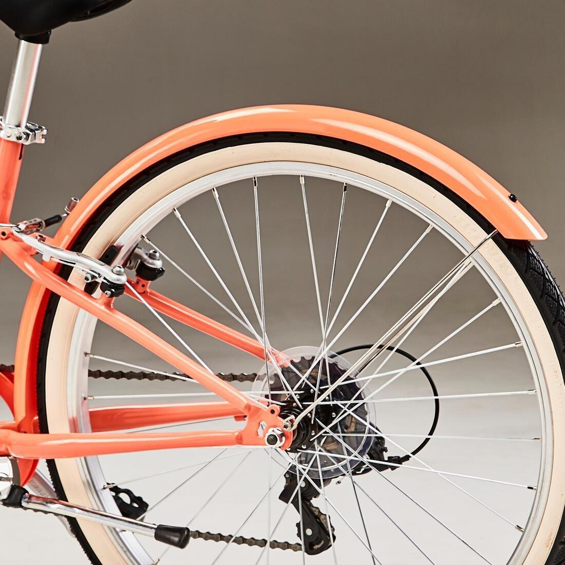 CORAL PINK Kids' 9-12 Years 24 Hybrid Bike Riverside 500, No Color, large image number 12