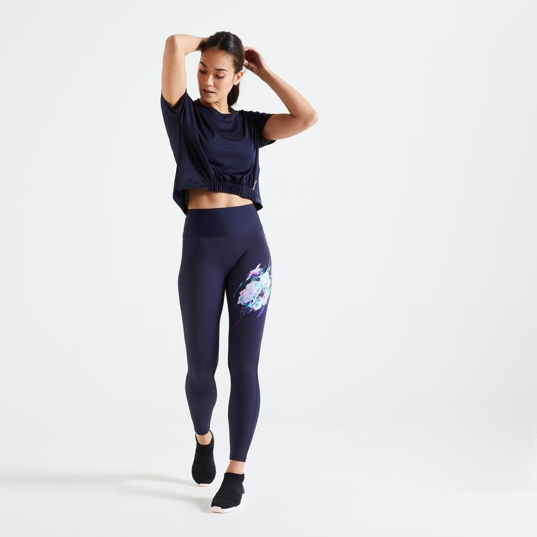 Loose Cropped Fitness T-Shirt, Black, , large image number 3