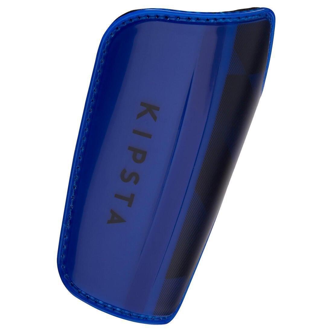 Kids Football Shin Pads F500 Viralto, Bright Indigo, , large image number 1