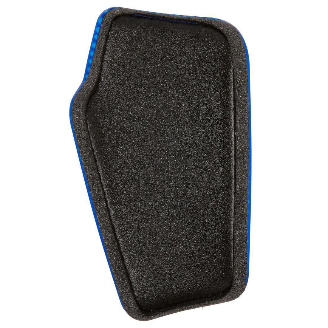 Kids Football Shin Pads F500 Viralto, Bright Indigo, No Color, large image number 3