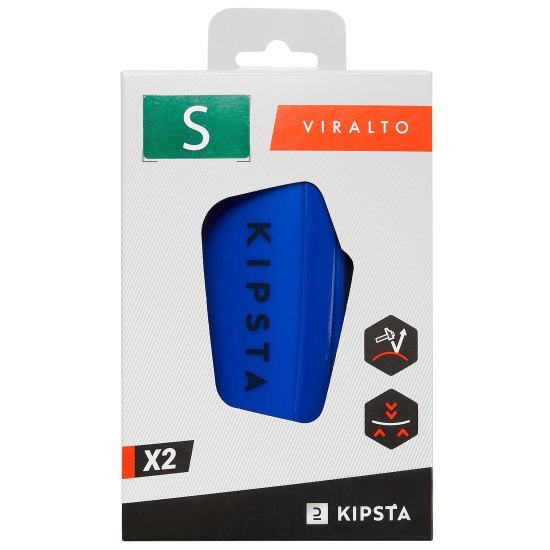 Kids Football Shin Pads F500 Viralto, Bright Indigo, , large image number 6