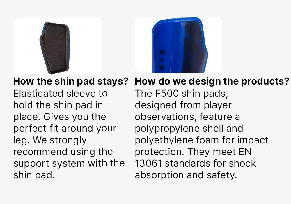 Kids Football Shin Pads F500 Viralto, Bright Indigo, No Color, medium