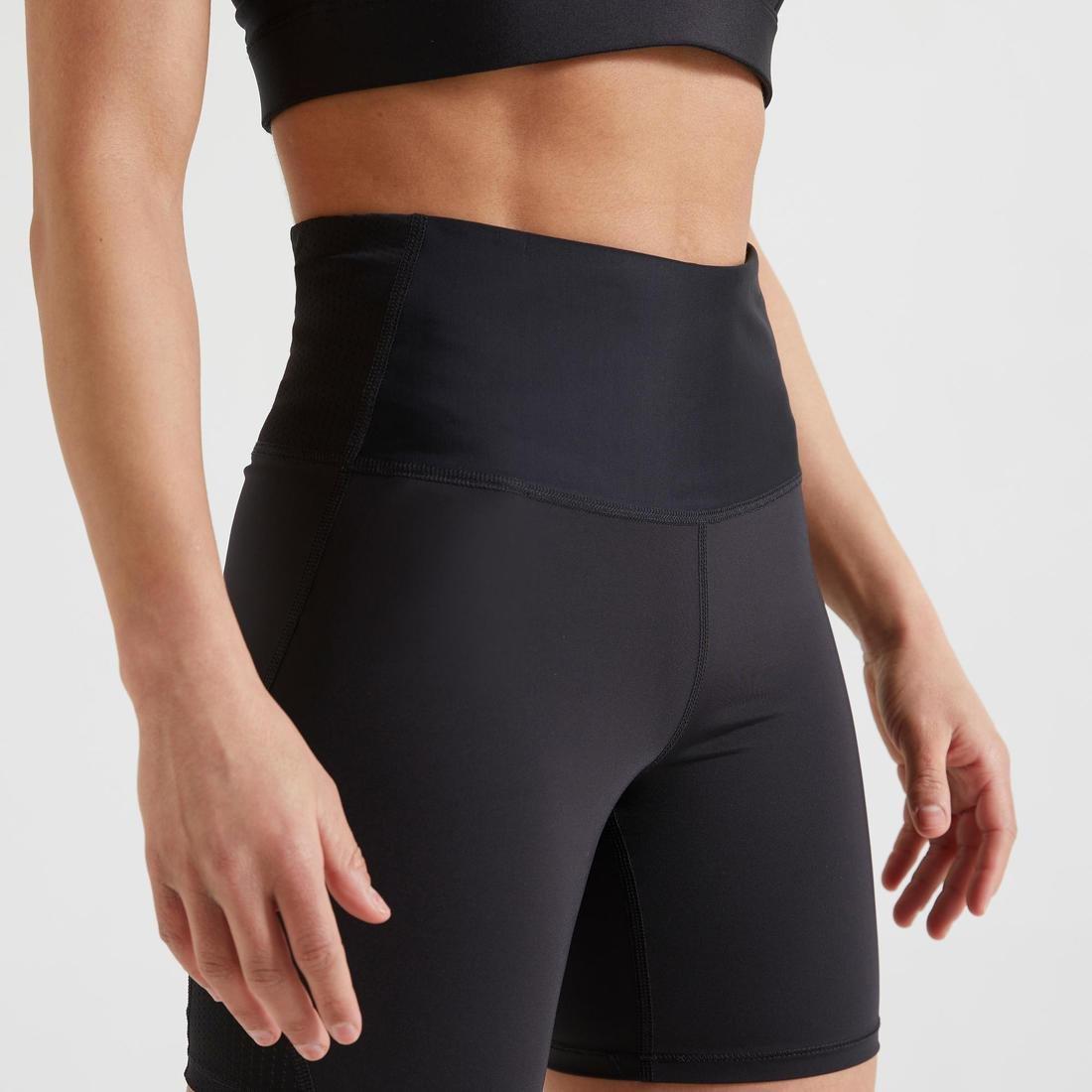 DOMYOS - High-Waisted Shaping Fitness Leggings, Black