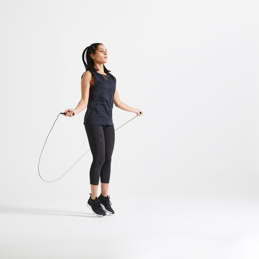 Fitness High-Waisted Shaping Cropped Leggings, Black, No Color, large image number 1