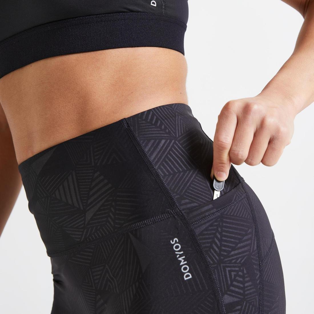 Fitness High-Waisted Shaping Cropped Leggings, Black, No Color, large image number 4