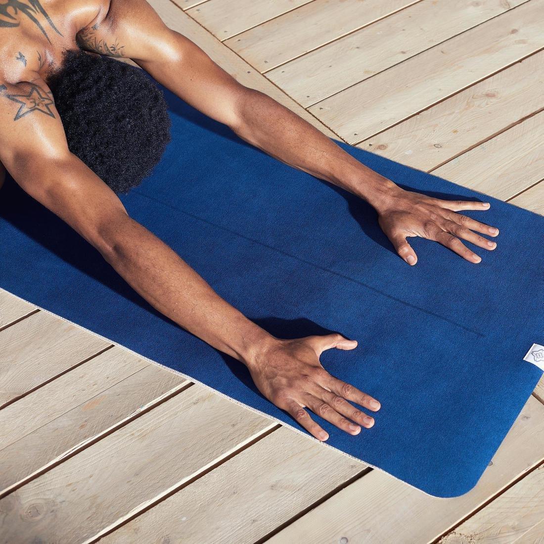 KIMJALY - Non-Slip Yoga Towel, Dark Blue