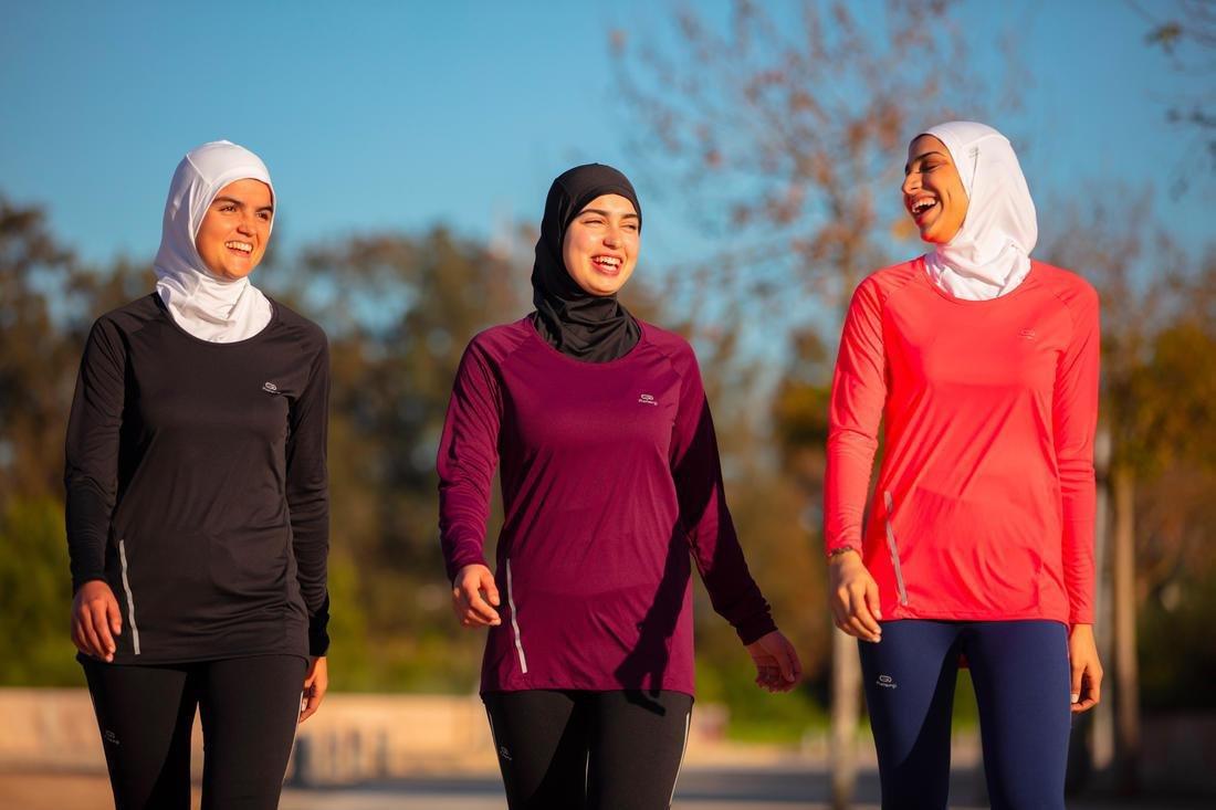 Women Running Hijab, Black, , large image number 1