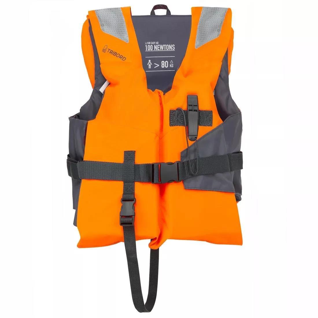 Adults Foam Life Jacket - LJ100N Easy, Orange, No Color, large image number 2